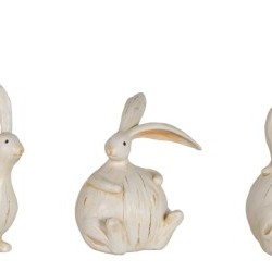 3IN ASSORTED WOODEN BUNNY X 3PC