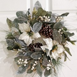 16/7IN POINSETTIA WREATH