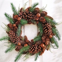 15IN PINECONE BELL WREATH
