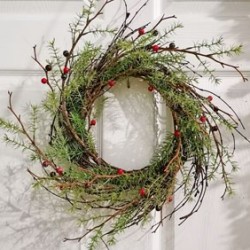 13IN ICY PINE WREATH