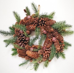 13IN PINECONE BELL WREATH